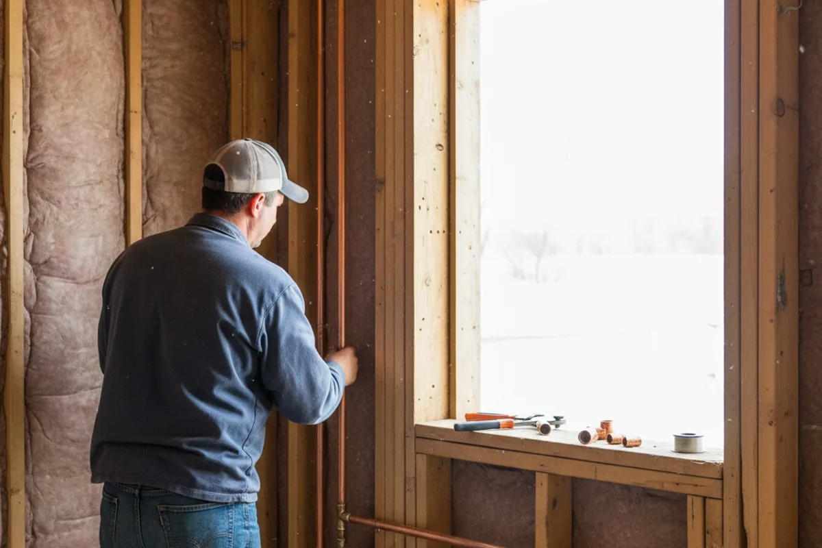Licensed plumber running new copper supply lines in a Pulaski home